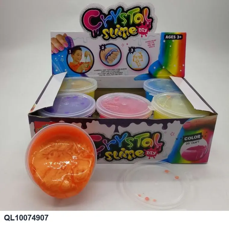 110G Of Slime, 12 Colors, Iridescent Crystal Clay, 12 Cans Color Box wholesale from Qili Toys