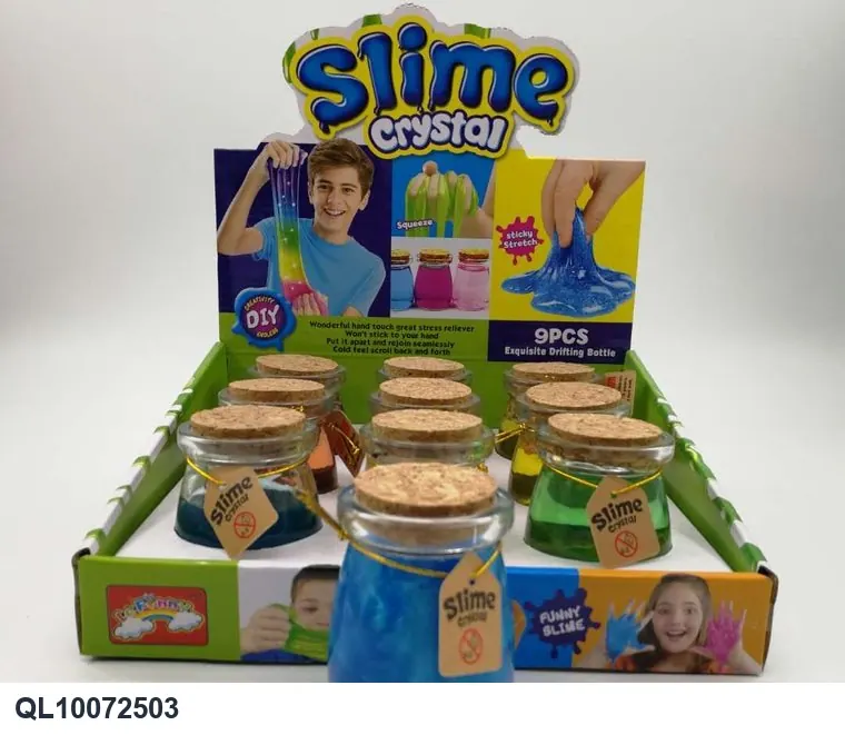 9-Color Slime Beads With Glitter, Glass Bottle (9 bottles) Color Box wholesale from Qili Toys