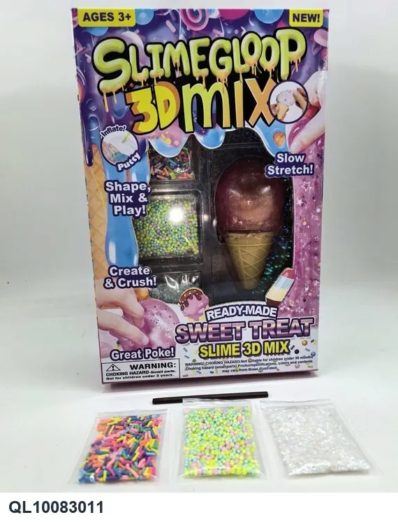 DIY 100G Ice Cream Slime, Heavy-Duty, Shiny Crystal Slime, With Colorful Box Color Box wholesale from Qili Toys