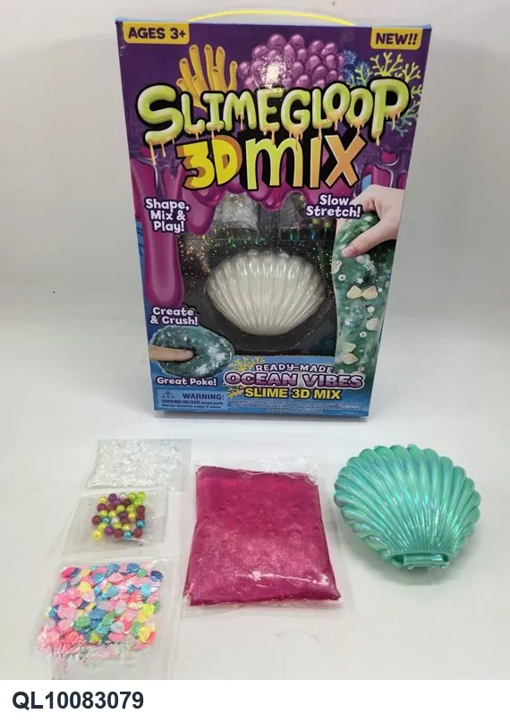 DIY 130G Seashell (electroplated shell, slime, heavy-duty, iridescent crystal slime, in a colorful box) Color Box wholesale from Qili Toys