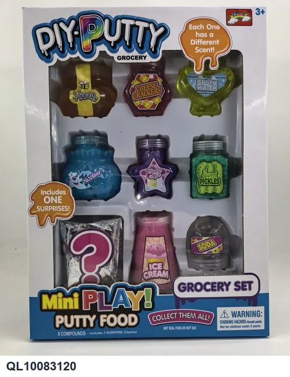 DIY 8-Pack Of Assorted Slime (4 bottles of crystal slime, 2 bottles of sand slime, 2 bottles of thousand strand slime), Packaged In A Window Box. Window Box wholesale from Qili Toys