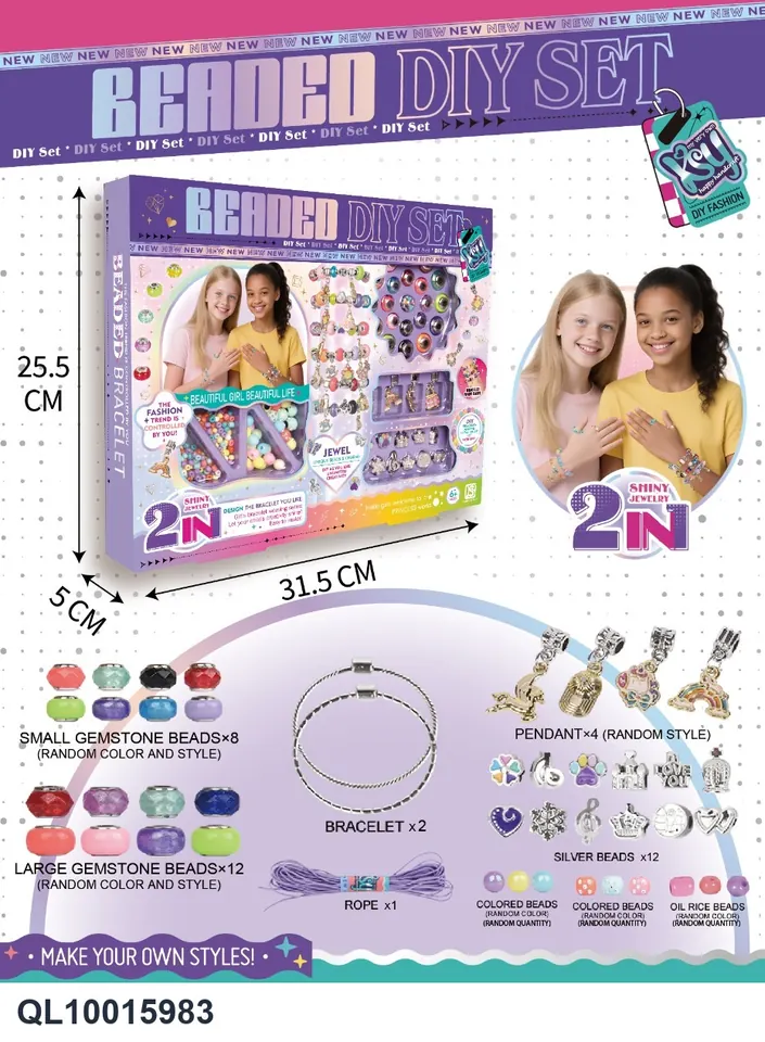 DIY Jewelry Beading Kit Display Box wholesale from Qili Toys