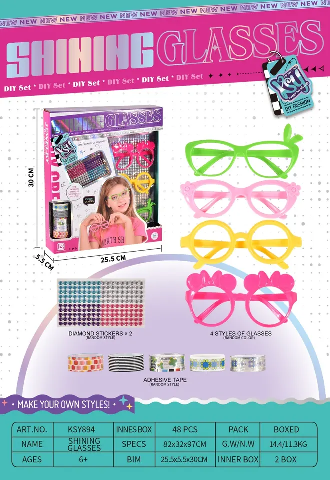 DIY Jewelry Glasses Set Window Box wholesale from Qili Toys