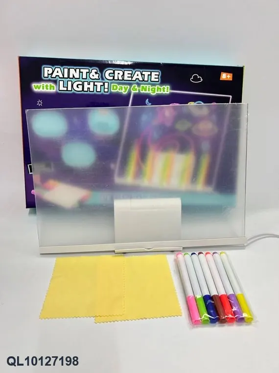 Eye-Friendly Warm Light Drawing Board (20x30 inches, 7 brushes) Color Box wholesale from Qili Toys