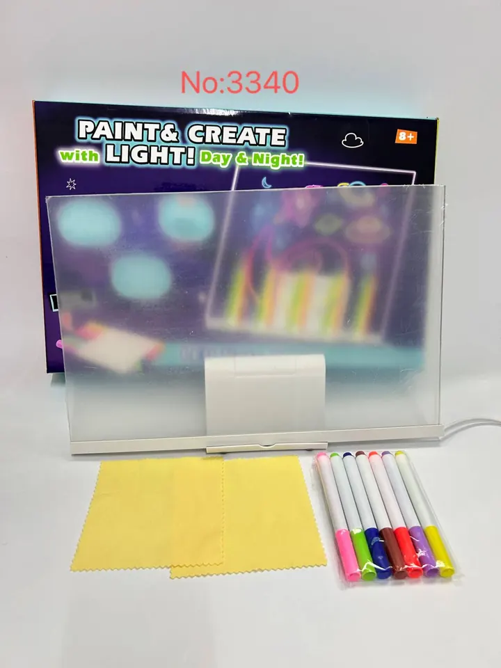 Eye-Friendly Warm Light Drawing Board (20x30 inches, 7 brushes) Color Box wholesale from Qili Toys