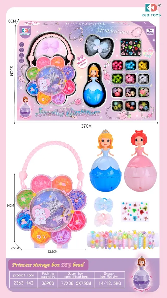 Princess Jewelry DIY Beaded Gift Box Window Box wholesale from Qili Toys