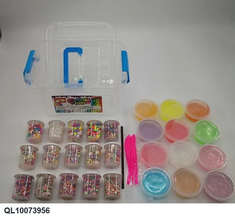 Slime DIY 12-Color Crystal Slime + 3 Tools Storage Box (12 cans) Storage Box wholesale from Qili Toys