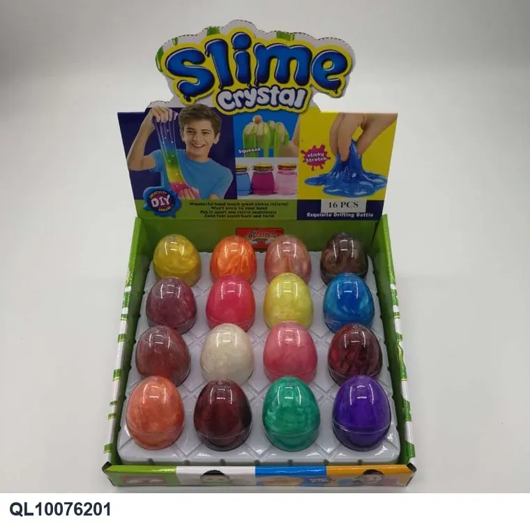 Slime Egg-Shaped, Iridescent Crystal Clay, 16 Pieces Per Box Color Box wholesale from Qili Toys