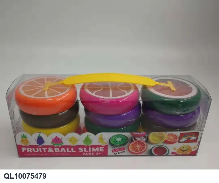 Slime Fruit. Ball-Shaped Crystal Slime In A PVC Box (12 bottles) PVC Box wholesale from Qili Toys