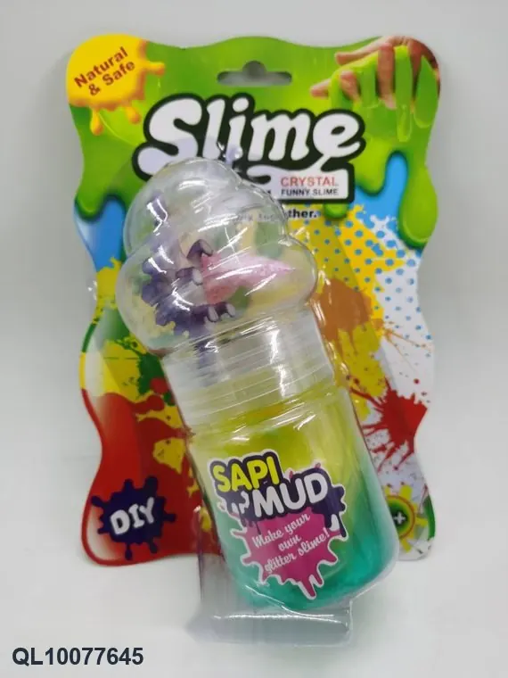 Slime With Crystal Mud, Heavy-Duty Glitter Mud, 1 Set Of Accessories, 1 Random Animal, And A Straw. In wholesale from Qili Toys
