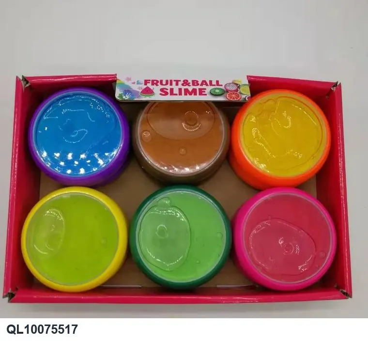 Slime, Round, Transparent, Crystal-Like, Colorful, 12-Pack Color Box wholesale from Qili Toys