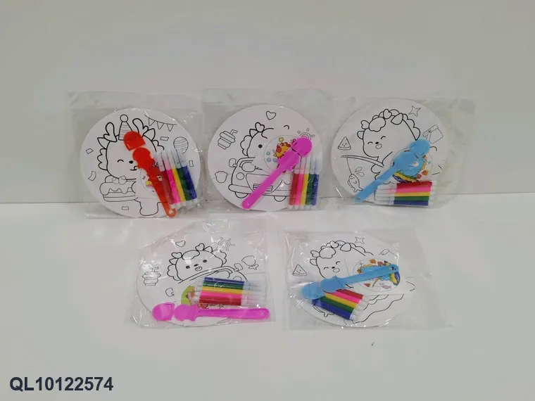 DIY Painted Fans OPP Header Bag wholesale from Qili Toys