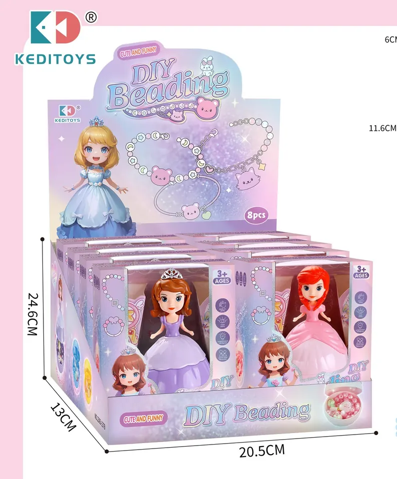 Princess Storage Box DIY Beads princessstorageboxDIYbead (8pcs single price) Display Box wholesale from Qili Toys
