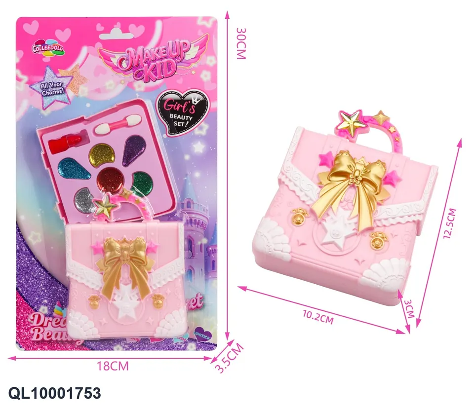 Single-Layer Beauty Bag Kids Makeup Set Blister Board wholesale from Qili Toys