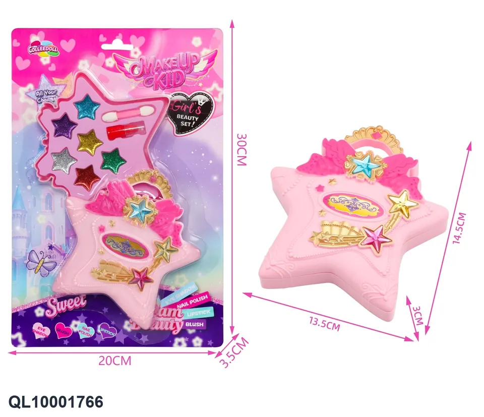 Single-Layer Star Kids Makeup Set Blister Board wholesale from Qili Toys