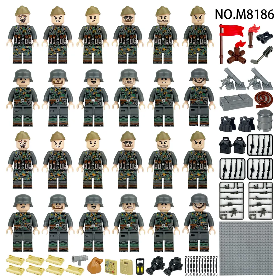 12 Types Of German Field Troops (24 pieces) Bagged Pack wholesale from Qili Toys