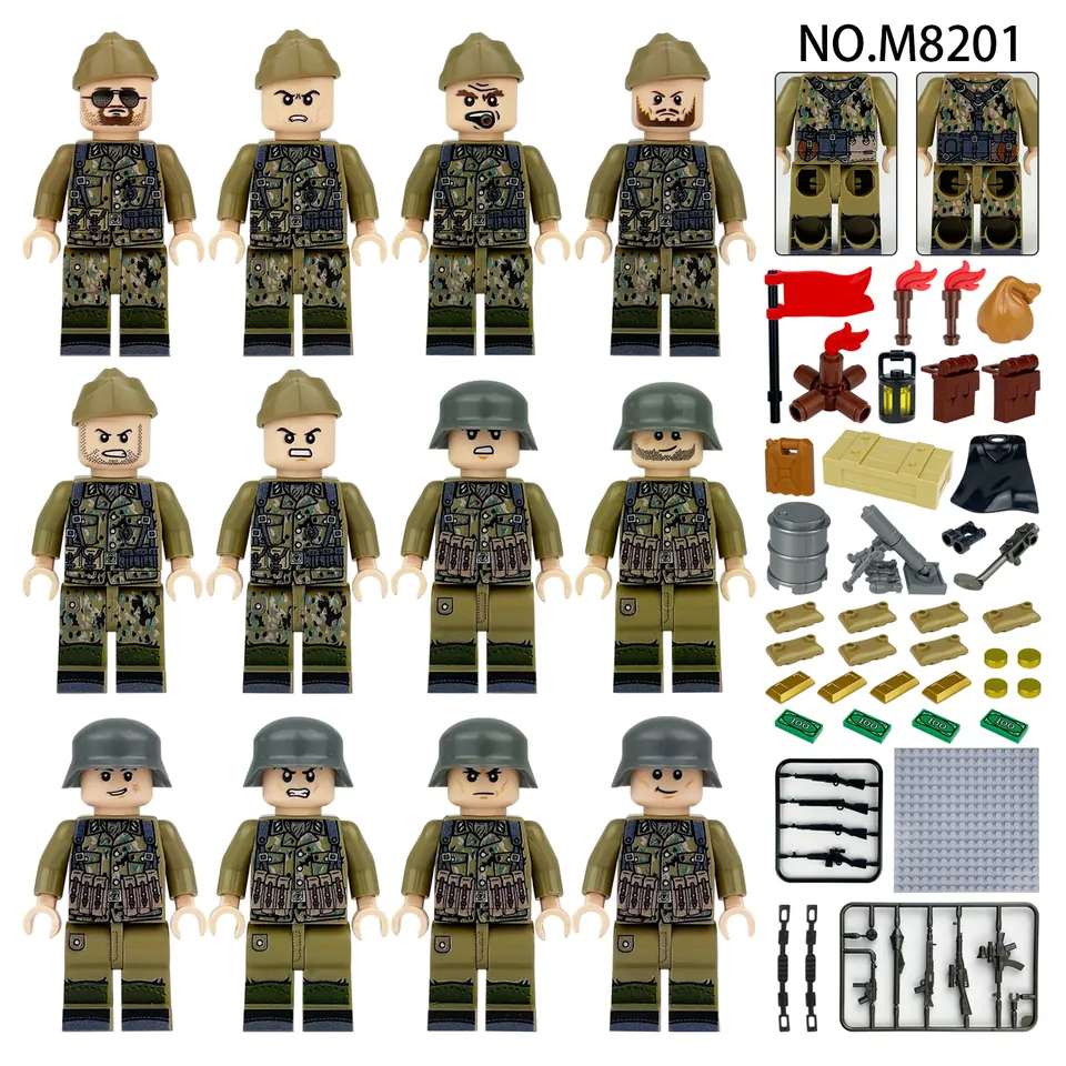 12 Types Of German Field Troops (double-sided printing) Bagged Pack wholesale from Qili Toys