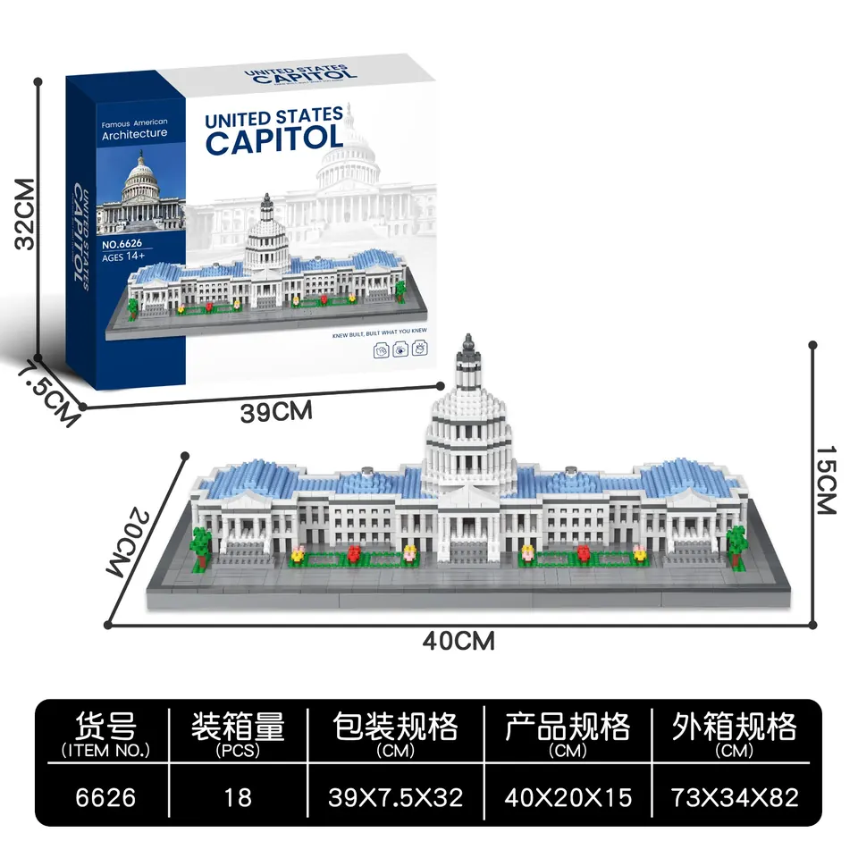 Capitol Building 2884PCS Color Box wholesale from Qili Toys