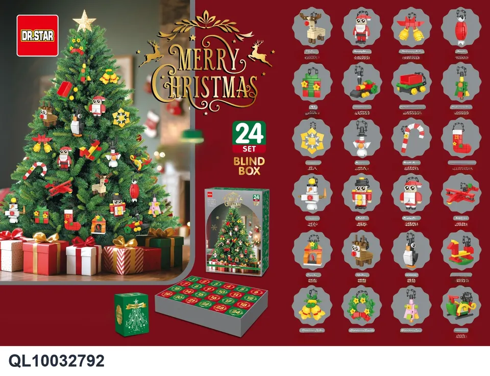 Christmas Tree Ornament Building Block Blind Box The "Heaven And Earth Box" wholesale from Qili Toys