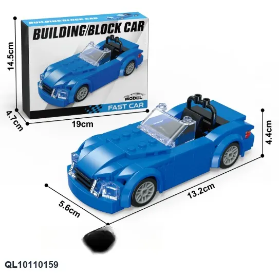 Classic Brick-Compatible BMW Z3 Convertible Car Building Set For Children A Fun And Educational Toy. Color Box wholesale from Qili Toys