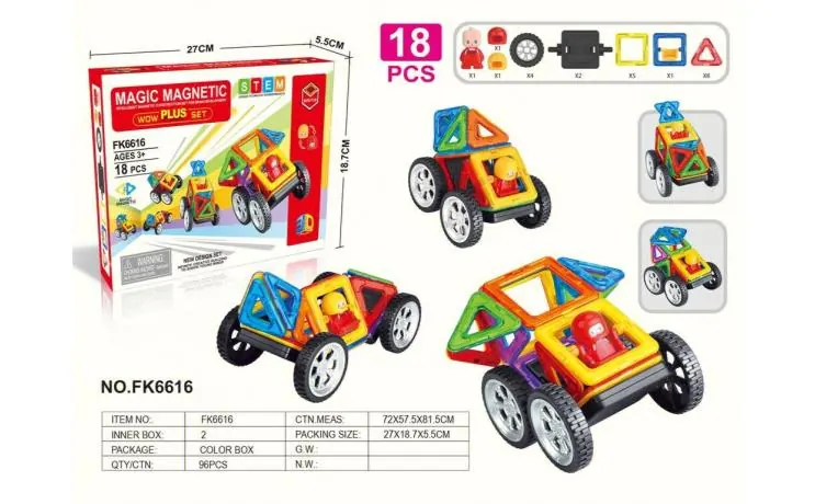 Color Window Magnetic Tiles Building Set (18 pcs) Color Box wholesale from Qili Toys