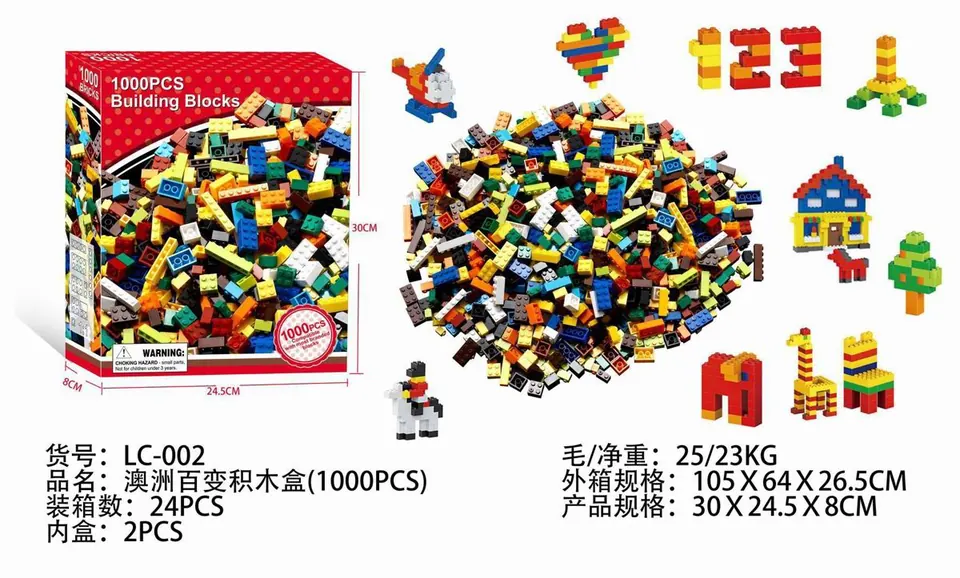 Creative Assembly Building Blocks Set (1000 pcs) Color Box wholesale from Qili Toys