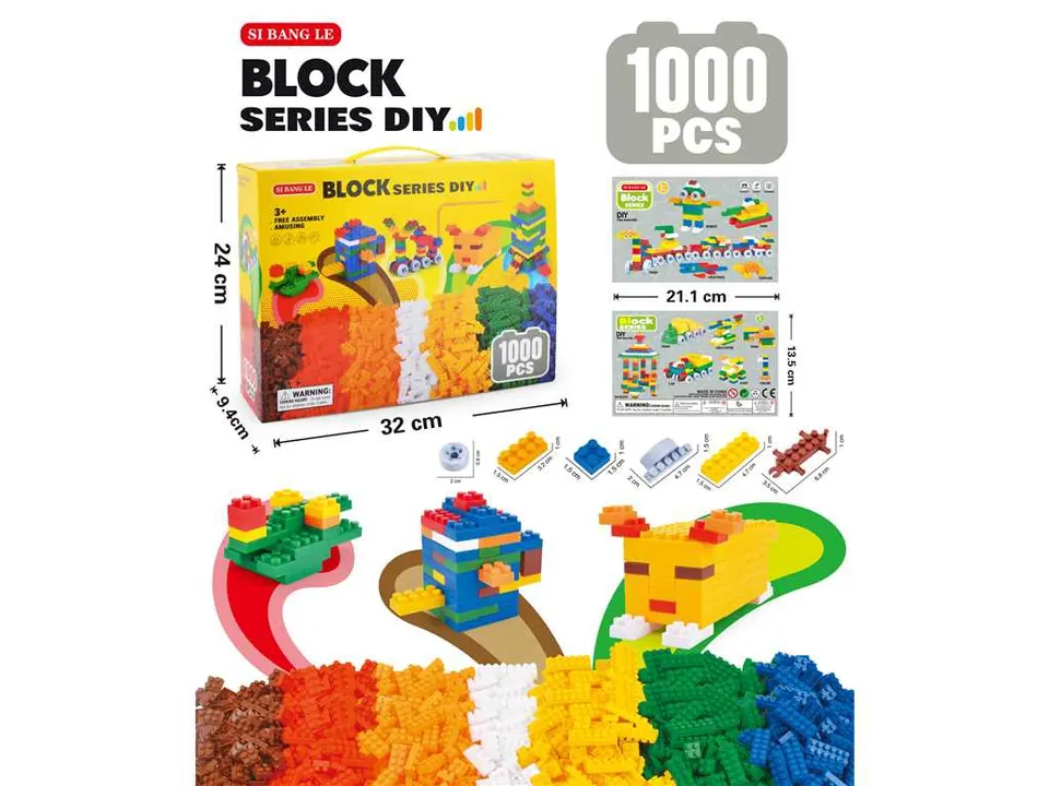 Creative Assembly Building Blocks Set (1000 pcs) Gift Box wholesale from Qili Toys
