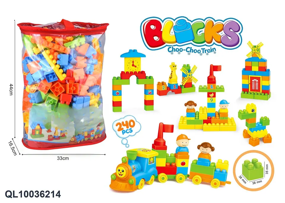 Creative Assembly Building Blocks Set (240 pcs) Tote Bag wholesale from Qili Toys