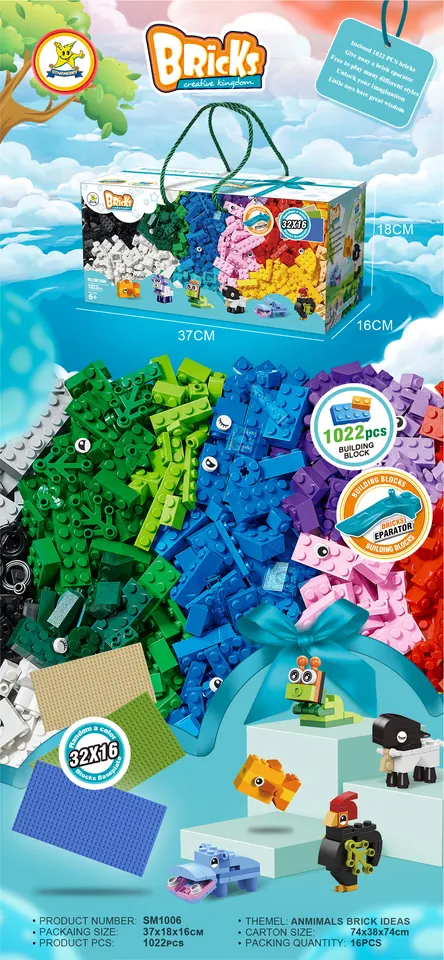 Creative Assembly Building Blocks Set Portable Color Box wholesale from Qili Toys