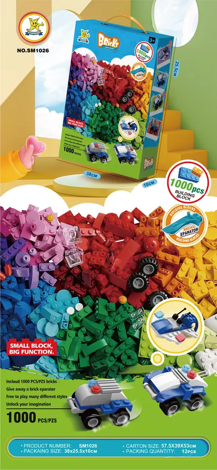 Creative Assembly Building Blocks Set Color Box wholesale from Qili Toys