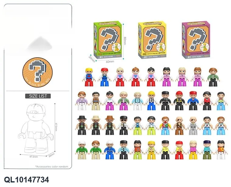 DIY Sealable Building Block Blind Box Upgrade Edition [Random Selection Of 33 Building Block Figures Per Box] Standard Color-Coded Boxes wholesale from Qili Toys