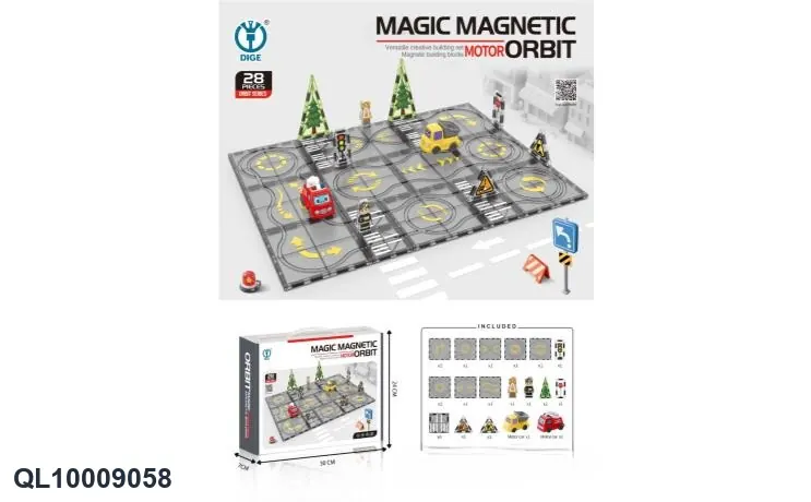 Electric Version Of Educational Magnetic Track Building Blocks 28PCS Portable Box wholesale from Qili Toys