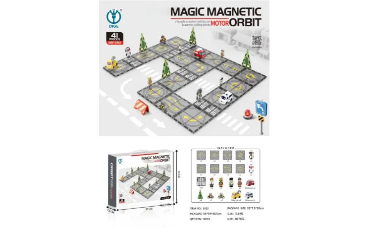 Electric Version Of Educational Magnetic Track Building Blocks 41PCS Portable Box wholesale from Qili Toys