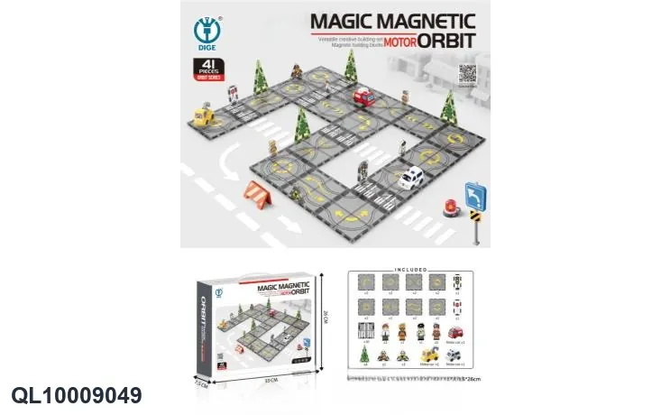 Electric Version Of Educational Magnetic Track Building Blocks 41PCS Portable Box wholesale from Qili Toys