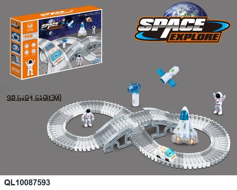 High-Speed Electric Track Car (142 pieces), Does Not Include AA Batteries (batteries not included). Color Box wholesale from Qili Toys