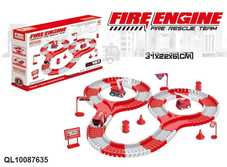 High-Speed Electric Track Car (151 pieces), Excluding One AA Battery (battery not included). Color Box wholesale from Qili Toys