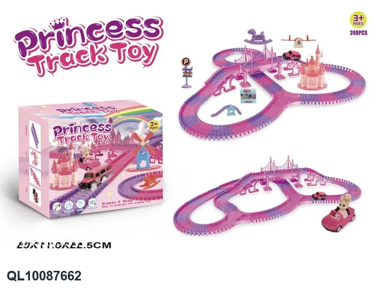 High-Speed Electric Track Car (248 pieces), Does Not Include AA Batteries (batteries not included). Color Box wholesale from Qili Toys