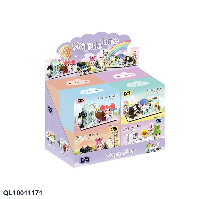 Hourly Time (1pdq) Building Blocks Display Box wholesale from Qili Toys