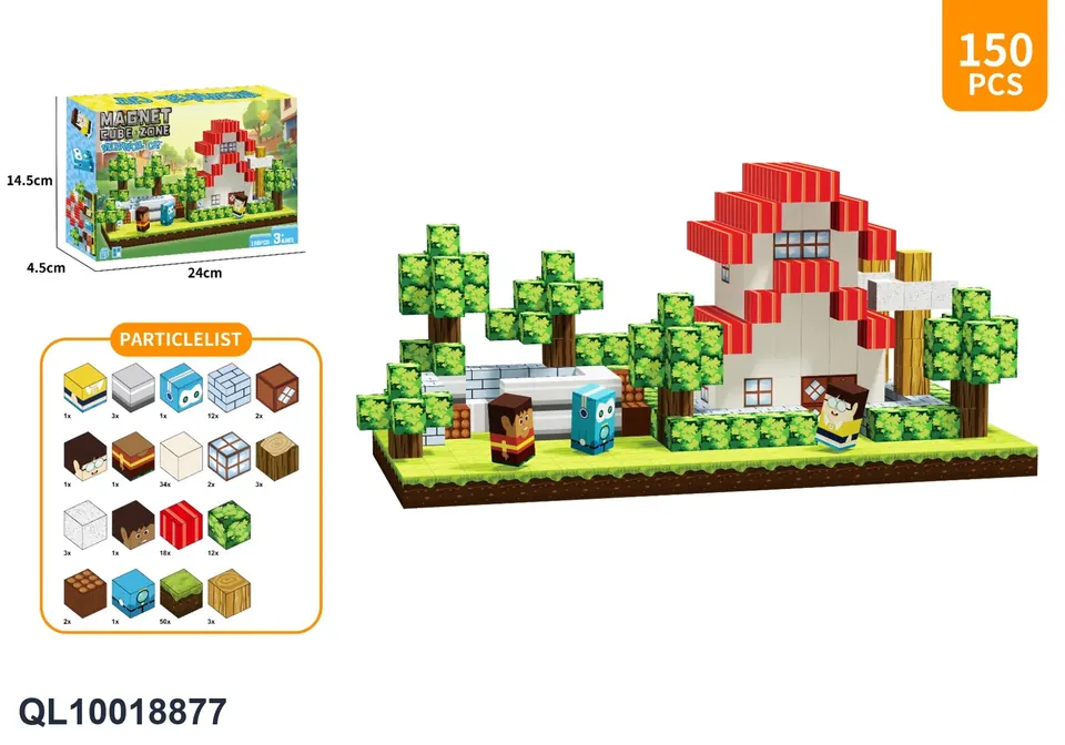 Magnetic Building Blocks-Robot Cat 150PCS Color Box wholesale from Qili Toys