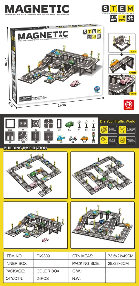 Magnetic Tiles Building Set (118 pcs) Color Box wholesale from Qili Toys