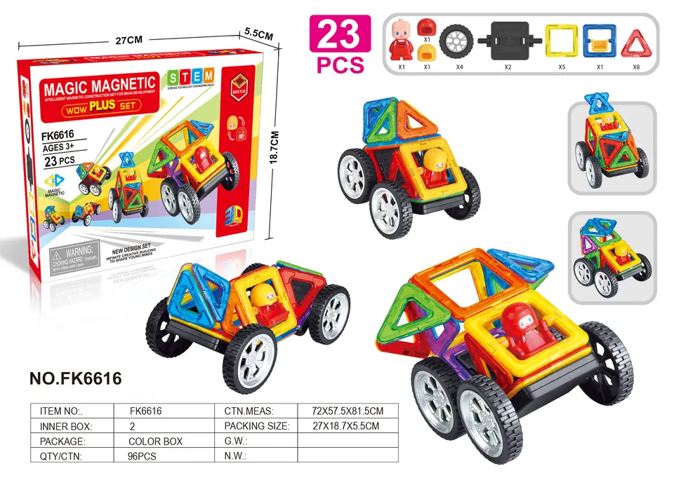 Magnetic Tiles Building Set (23 pcs) Color Box wholesale from Qili Toys
