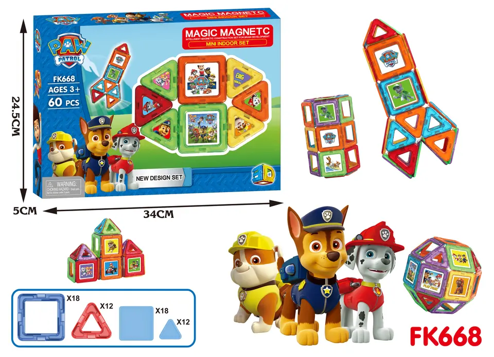Magnetic Tiles Building Set (60 pcs) Color Box wholesale from Qili Toys