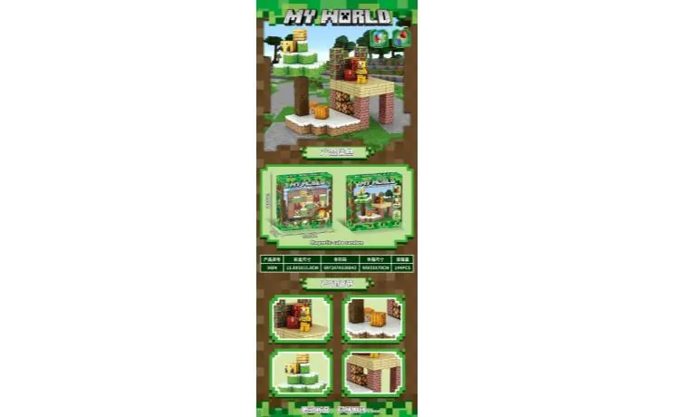 Minecraft Magnetic Cubes 109PCS (with 1 random world building block figure) Window Box wholesale from Qili Toys