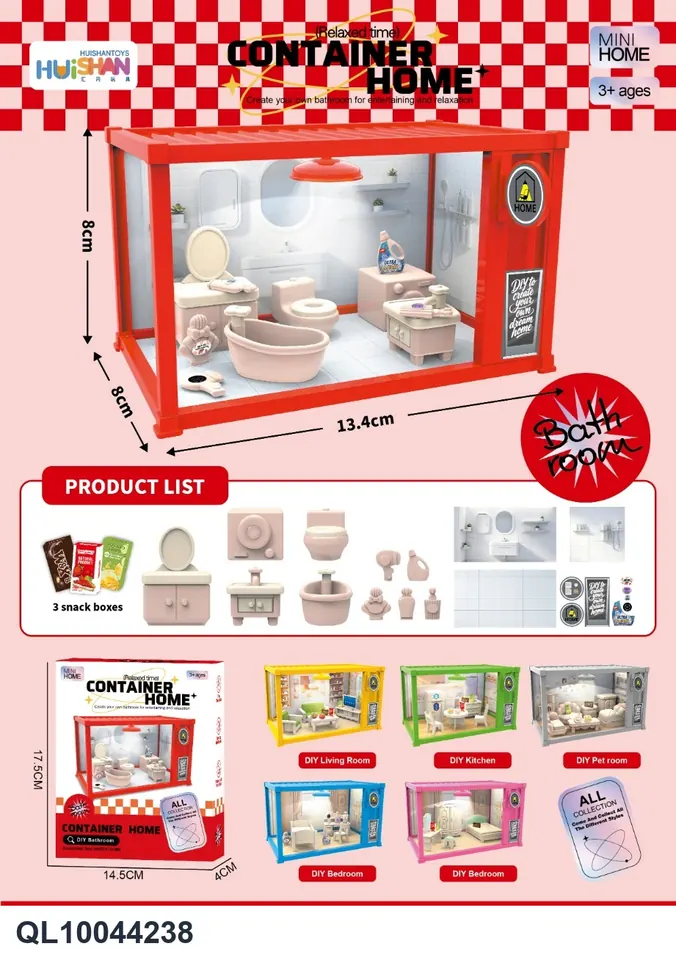 Miniature Scene DIY Container Bathroom Sealed Box wholesale from Qili Toys