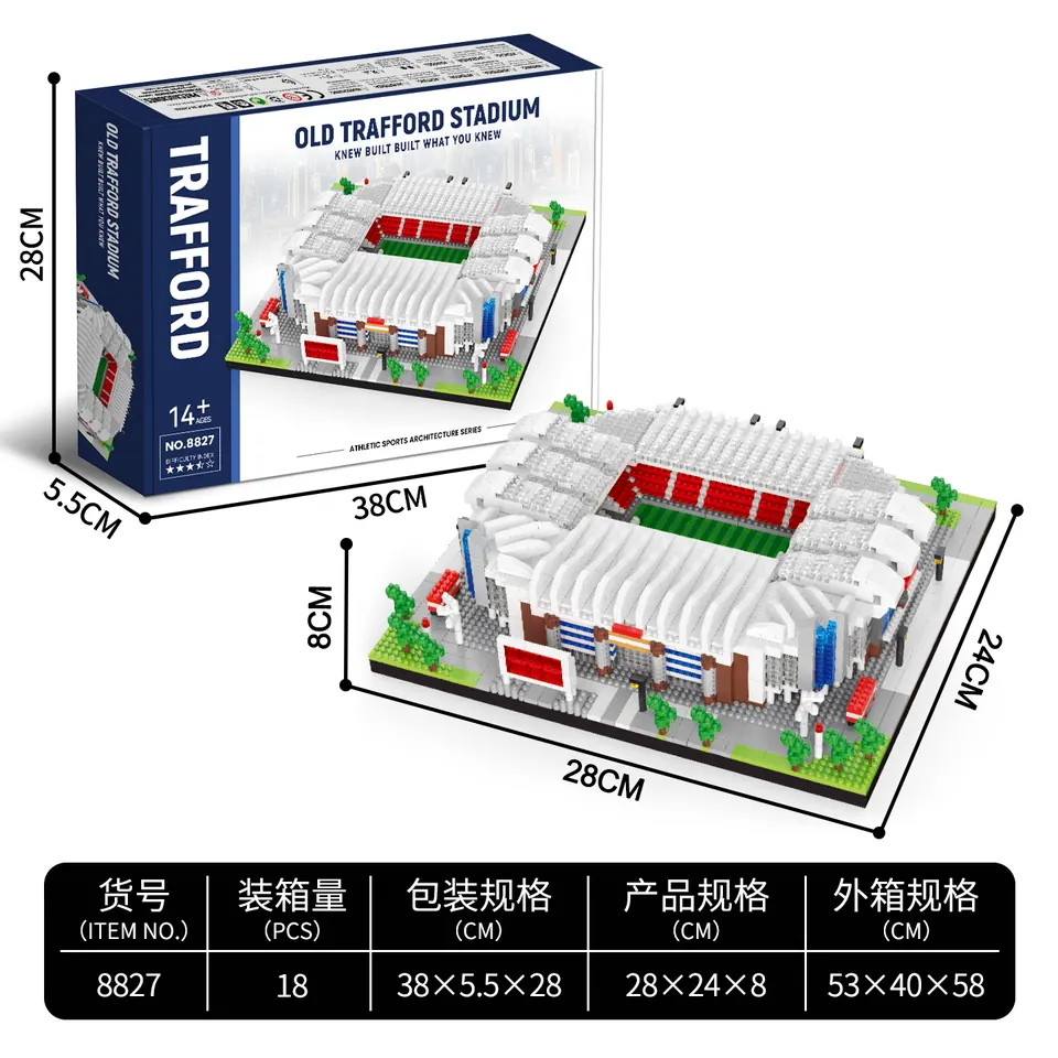 Old Tradford Stadium 3388PCS (puzzle building blocks) Color Box wholesale from Qili Toys