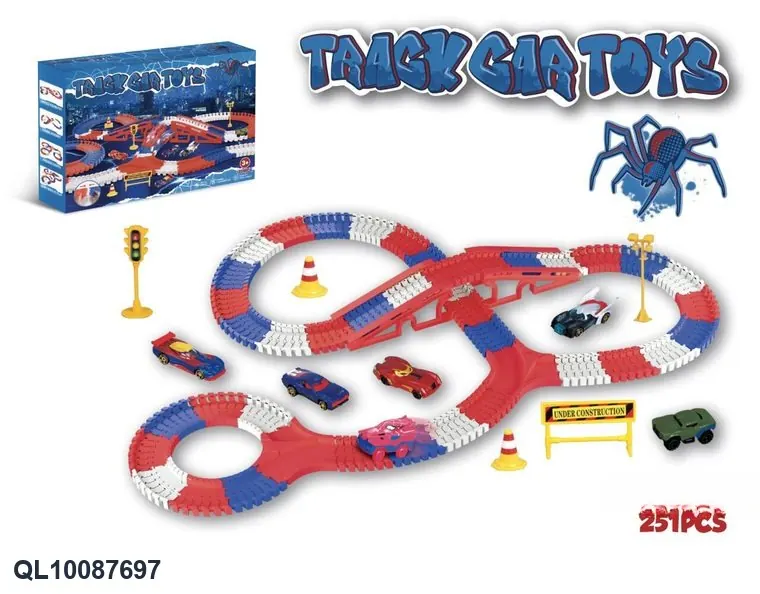 Rapid Track Electric Train Set (251 pieces), Excluding One AA Battery (battery not included). For Offline Use Only. Color Box wholesale from Qili Toys