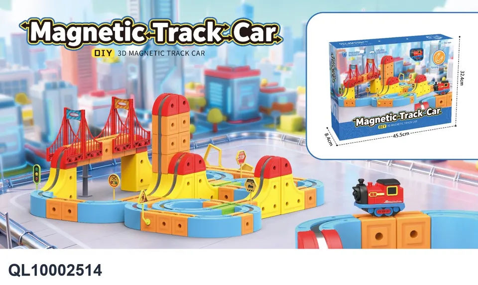 Three-Dimensional Magnetic Suspension Rail Car (155pcs advanced configuration) Color Box wholesale from Qili Toys