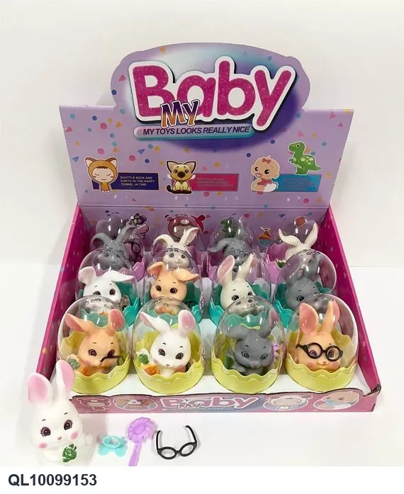 4 Sets Of Enamel Rabbit Accessories Display Box wholesale from Qili Toys