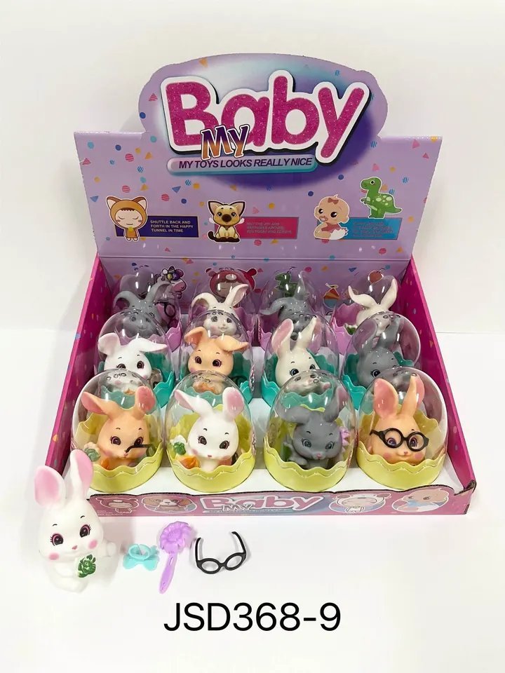 4 Sets Of Enamel Rabbit Accessories (12 pieces per set - price listed for a single set) Display Box wholesale from Qili Toys