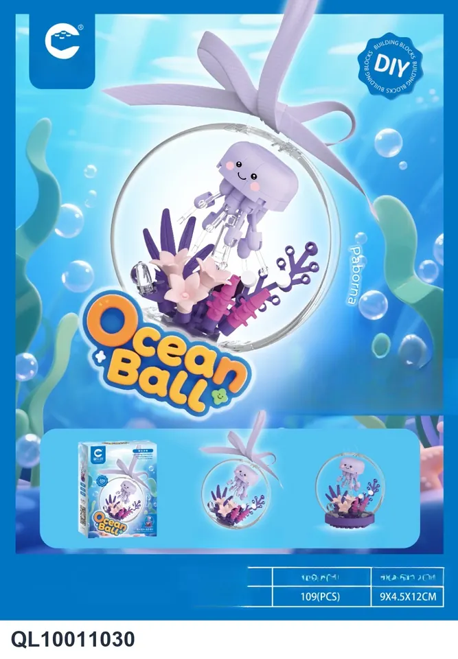 Assembling Small Particle Building Blocks-Jellyfish 109PCS Color Box wholesale from Qili Toys